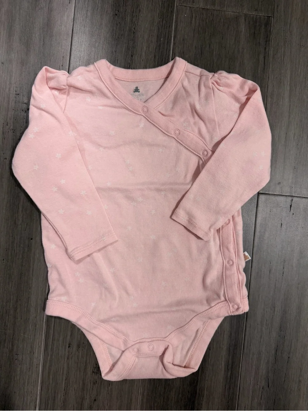 GAP Pink Long-Sleeve Side-Snap Baby One-Piece Bodysuit